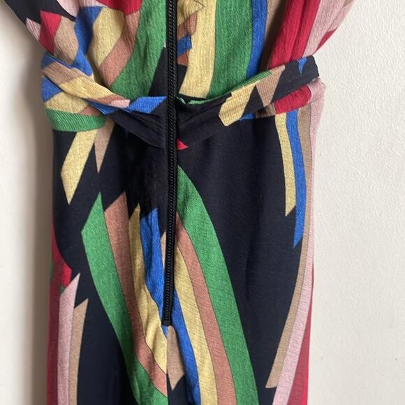 Alice + Olivia Adrianna Rainbow Print Wrap Mini Dress - Picture 12 of 16